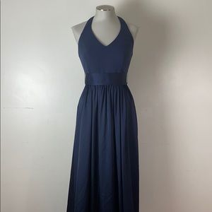 Silky navy blue gown